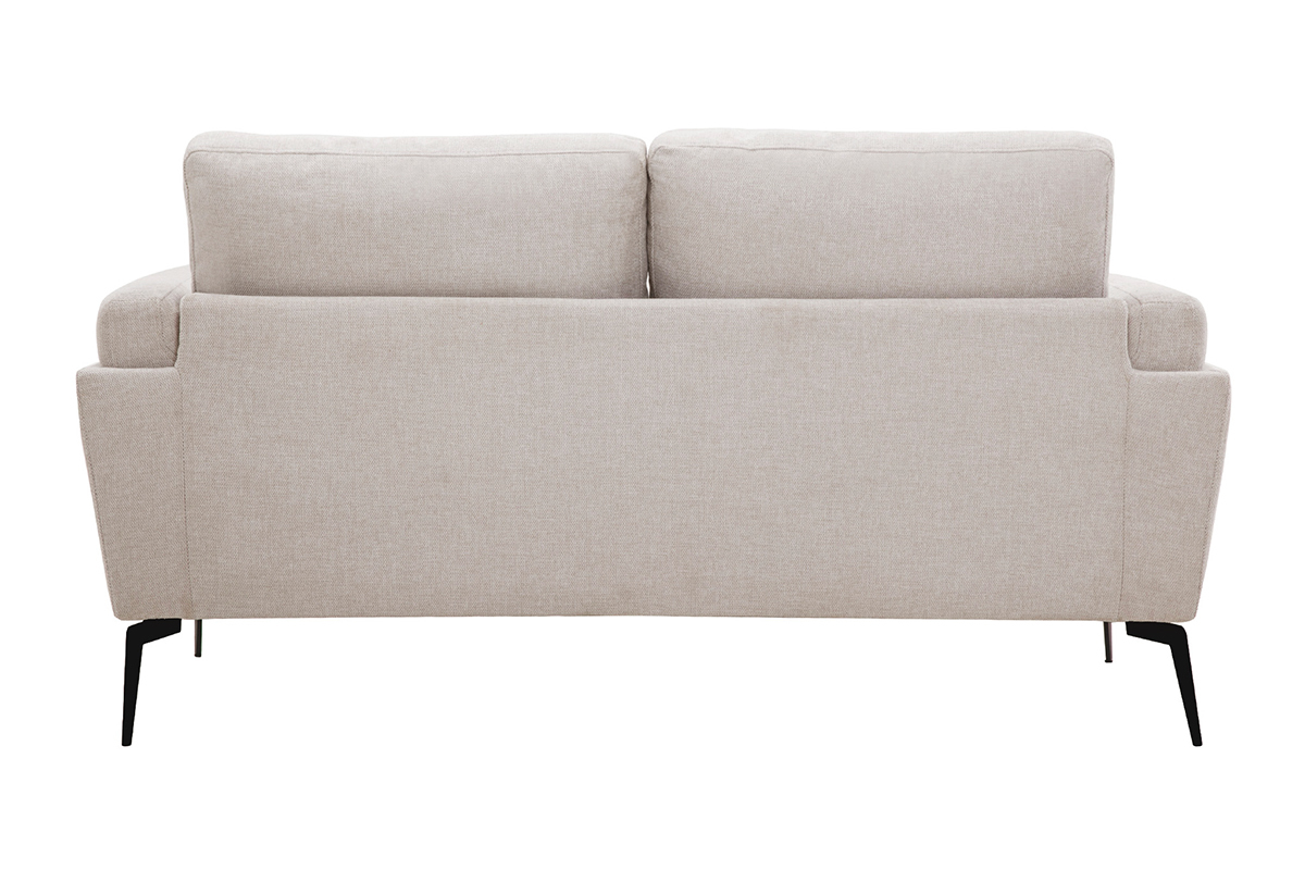 Divano design 2 posti in tessuto effetto velluto testurizzato beige MOSCO