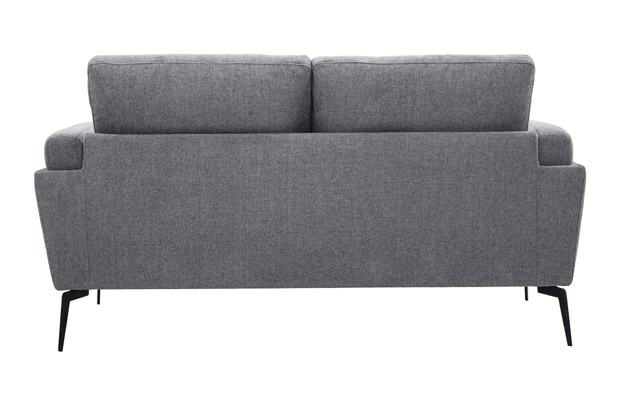 Divano design 2 posti in tessuto effetto velluto testurizzato grigio MOSCO