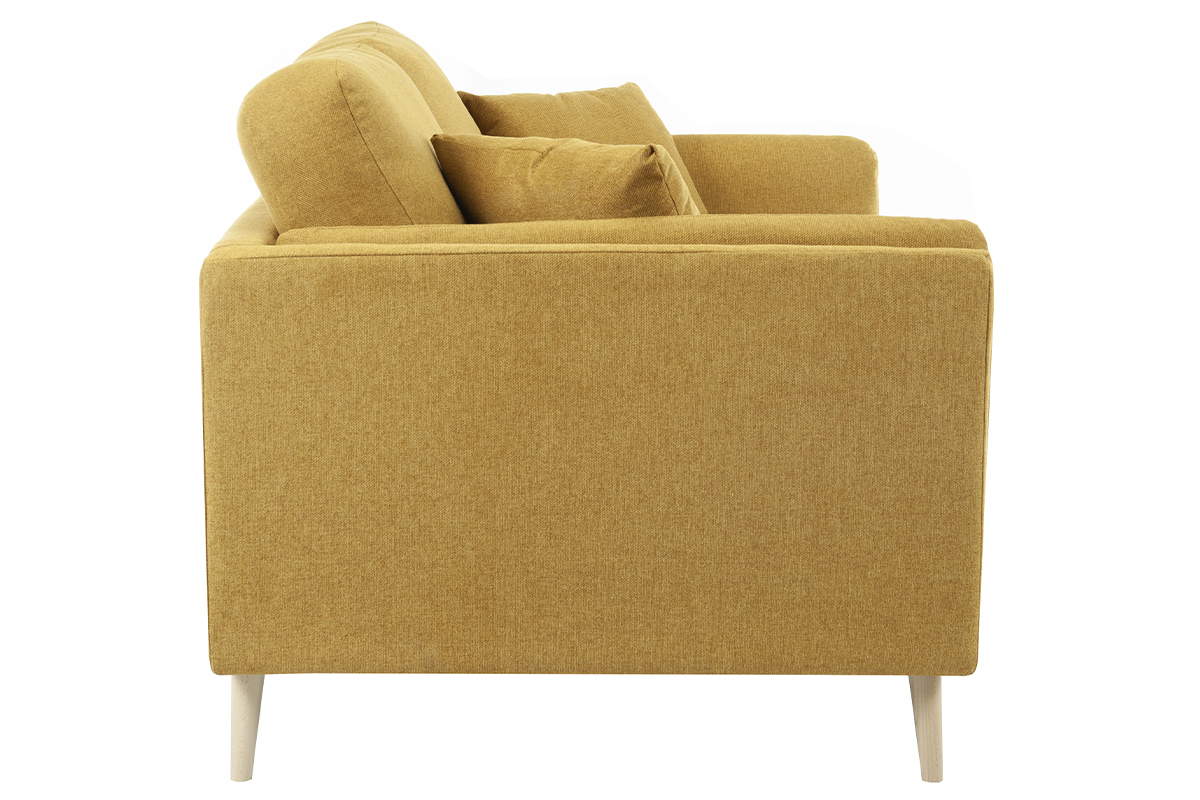 Divano design 2 posti in tessuto giallo cumino VOGUE