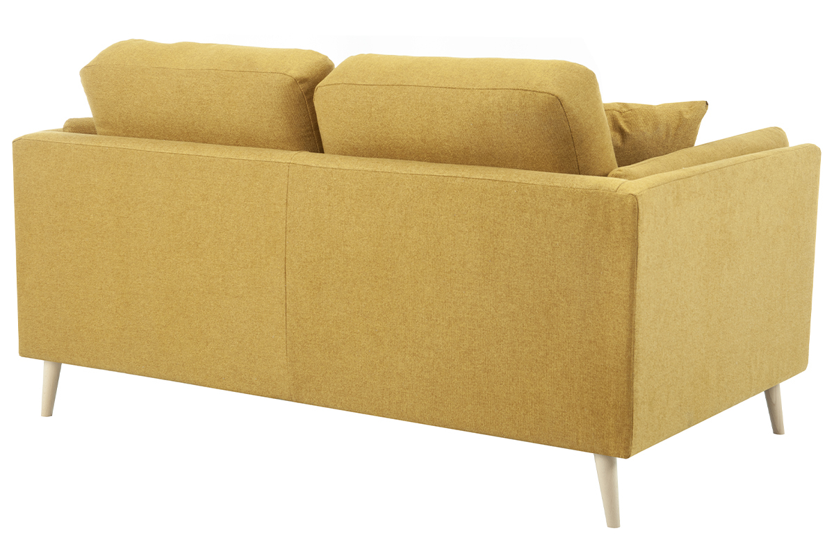 Divano design 2 posti in tessuto giallo cumino VOGUE