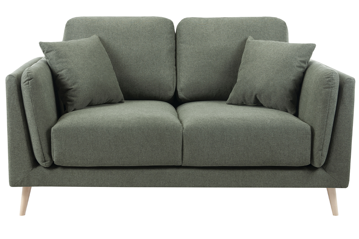 Divano design 2 posti in tessuto verde kaki VOGUE
