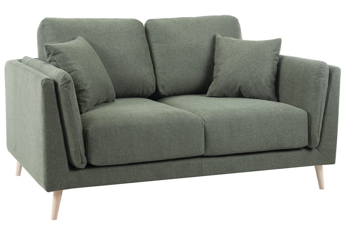Divano design 2 posti in tessuto verde kaki VOGUE