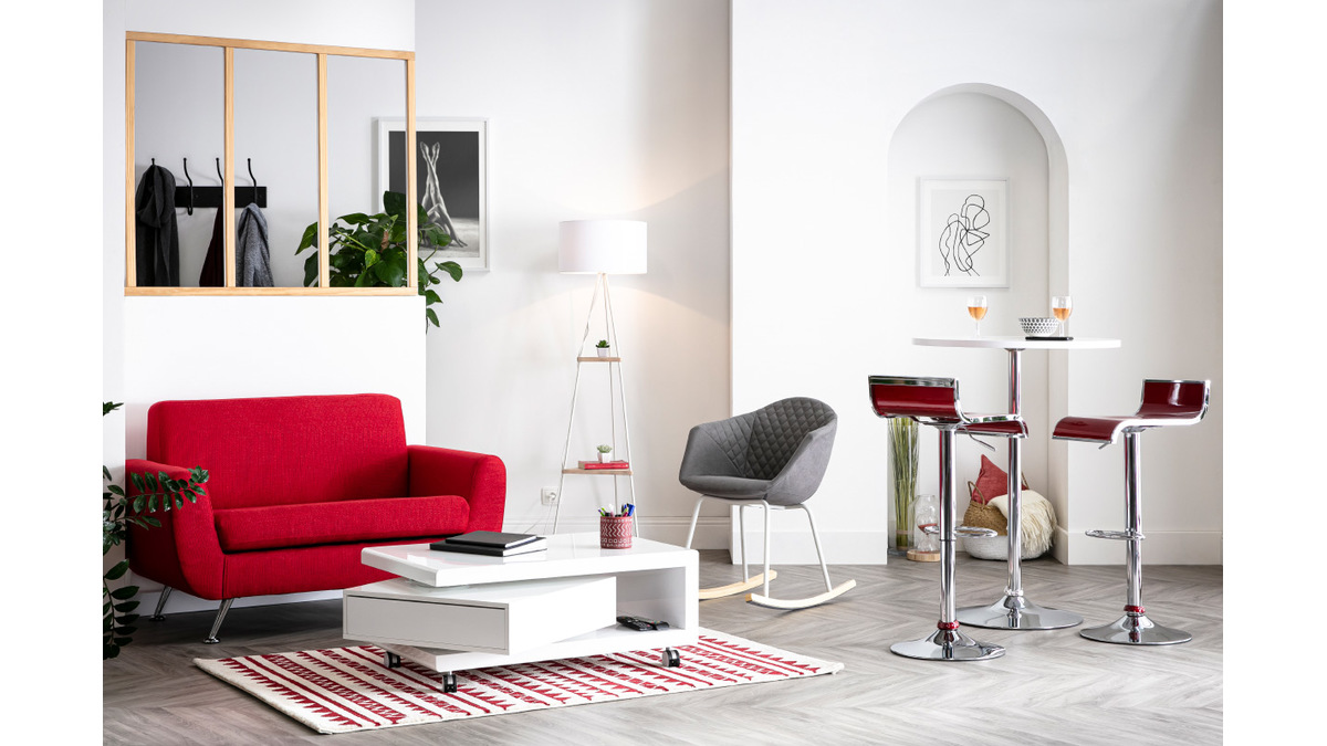 Divano design 2 posti rosso PURE