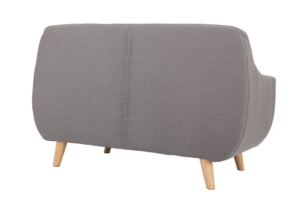 Divano design 2 posti sfoderabile in tessuto grigio YNOK