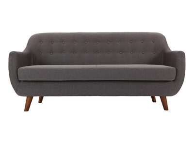 Divano design 3 posti grigio e velluto nero HARRISON | Portale dell