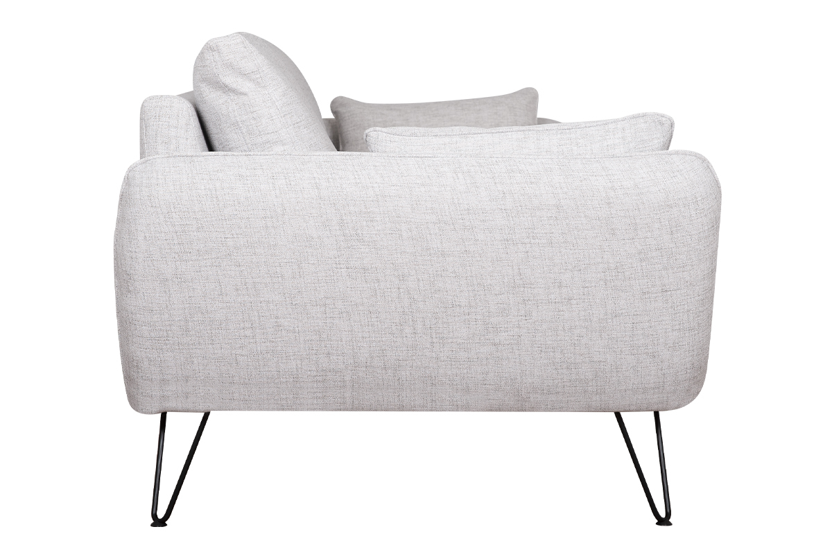 Divano design 3 posti grigio chiaro base metallo nero CREEP