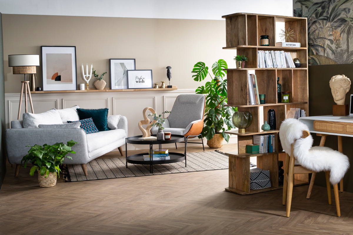 Divano design 3 posti grigio chiaro base metallo nero CREEP