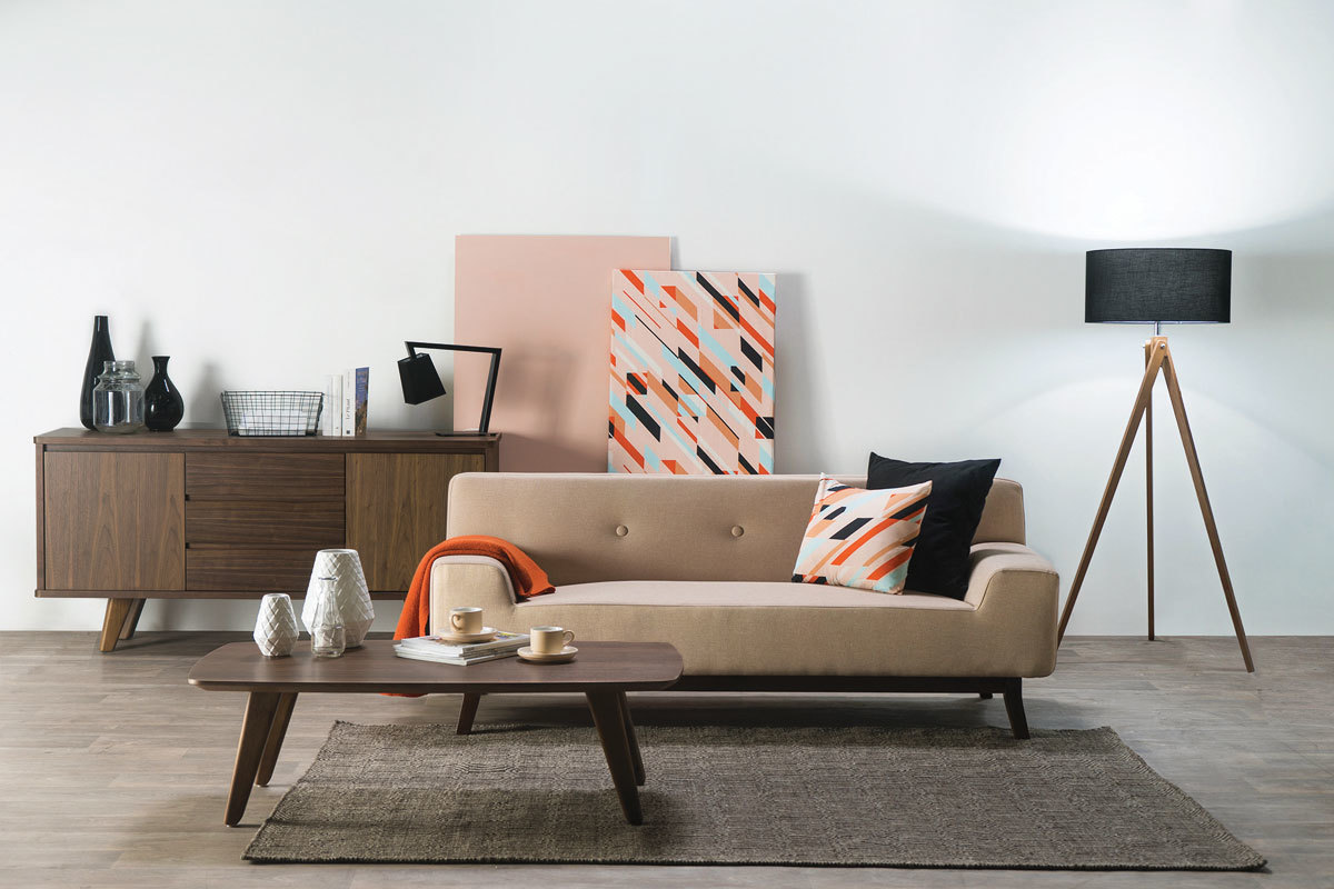 Divano design 3 posti grigio VILA