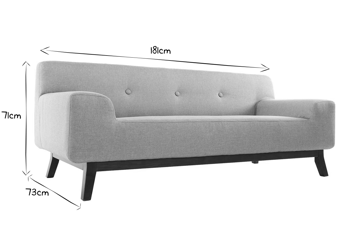 Divano design 3 posti grigio VILA