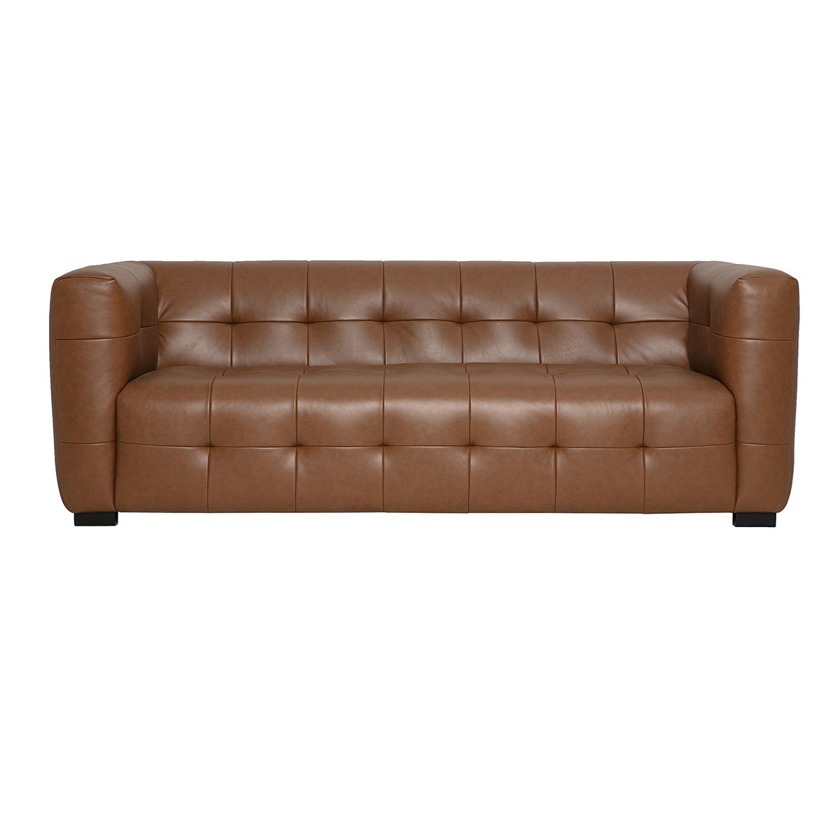 Divano design 3 posti in pelle marrone CORTO