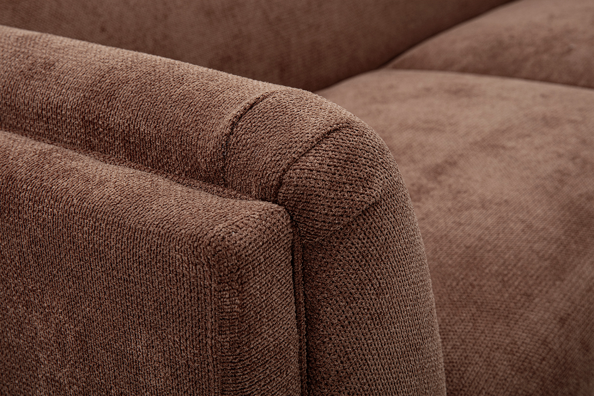 Divano design 3 posti in tessuto ciniglia terra bruciata HOSBO