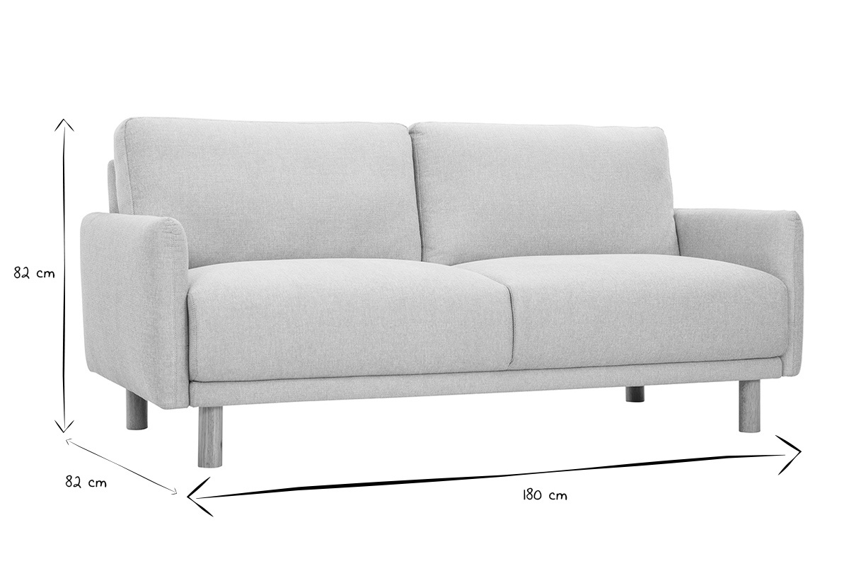 Dimensioni del divano a 3 posti BONO in nero e bianco: larghezza 180 cm, altezza 82 cm e profondit�.