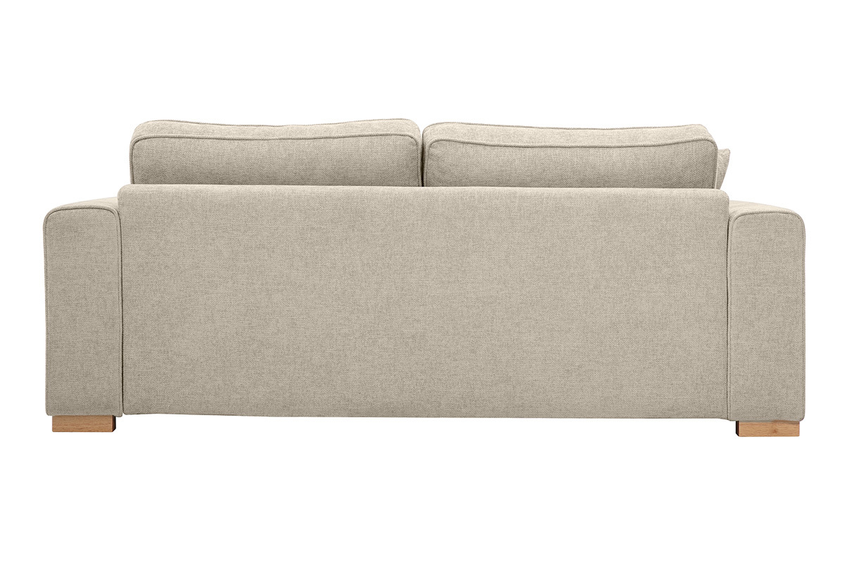 Divano design 3 posti in tessuto effetto velluto testurizzato beige PEPPER