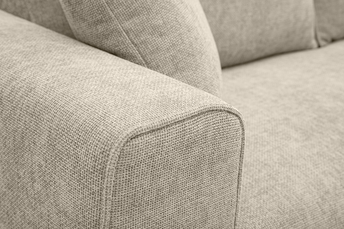 Divano design 3 posti in tessuto effetto velluto testurizzato beige PEPPER