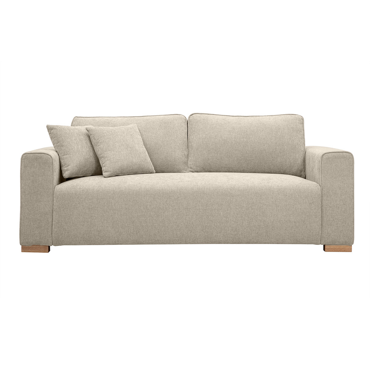 Divano design 3 posti in tessuto effetto velluto testurizzato beige PEPPER