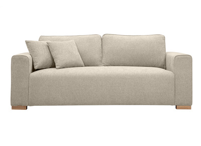 Divano design 3 posti in tessuto effetto velluto testurizzato beige PEPPER