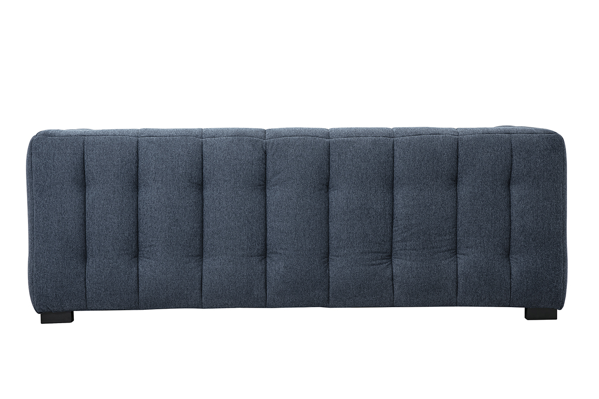 Divano design 3 posti in tessuto effetto velluto testurizzato blu scuro CORTO