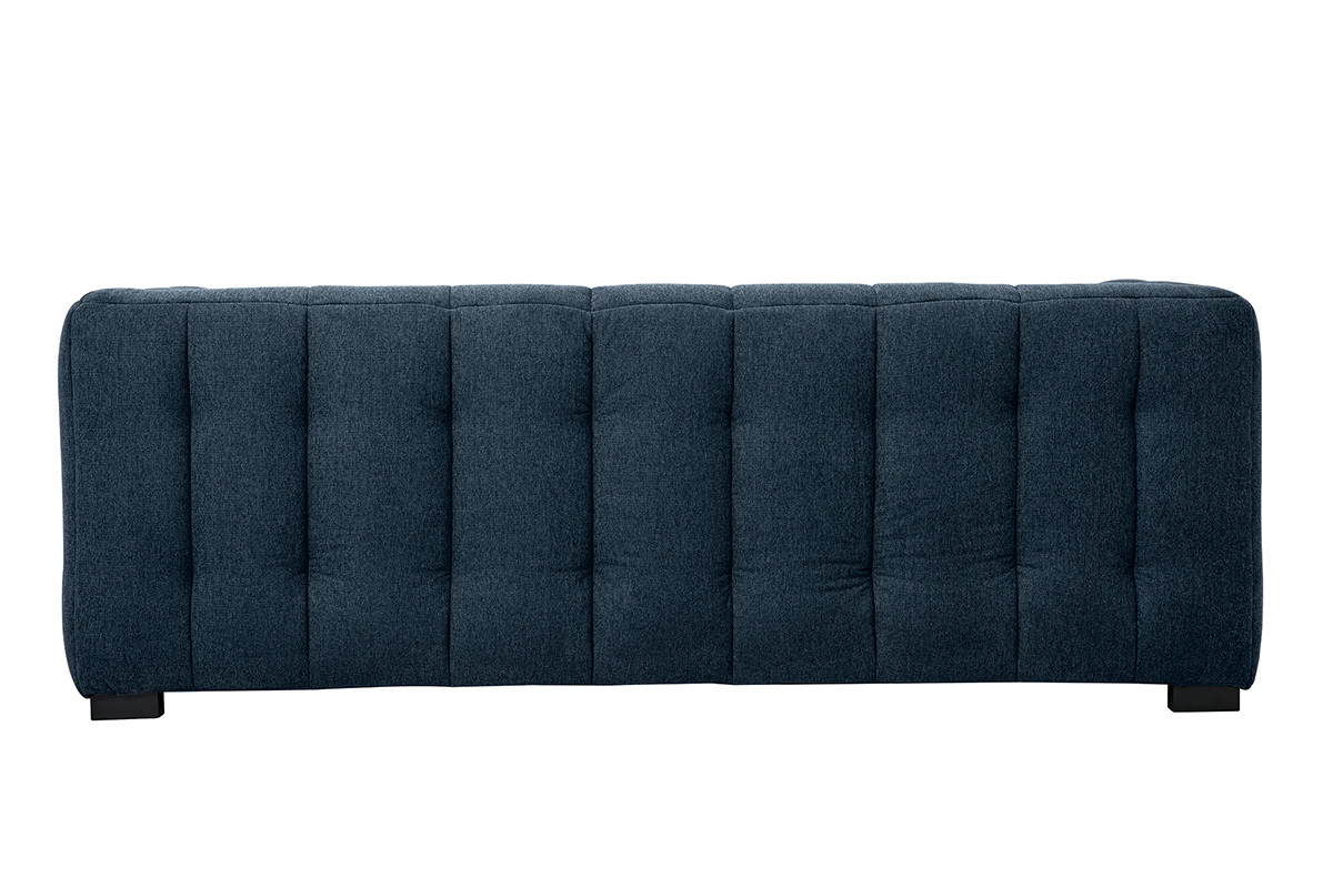Divano design 3 posti in tessuto effetto velluto testurizzato blu scuro CORTO
