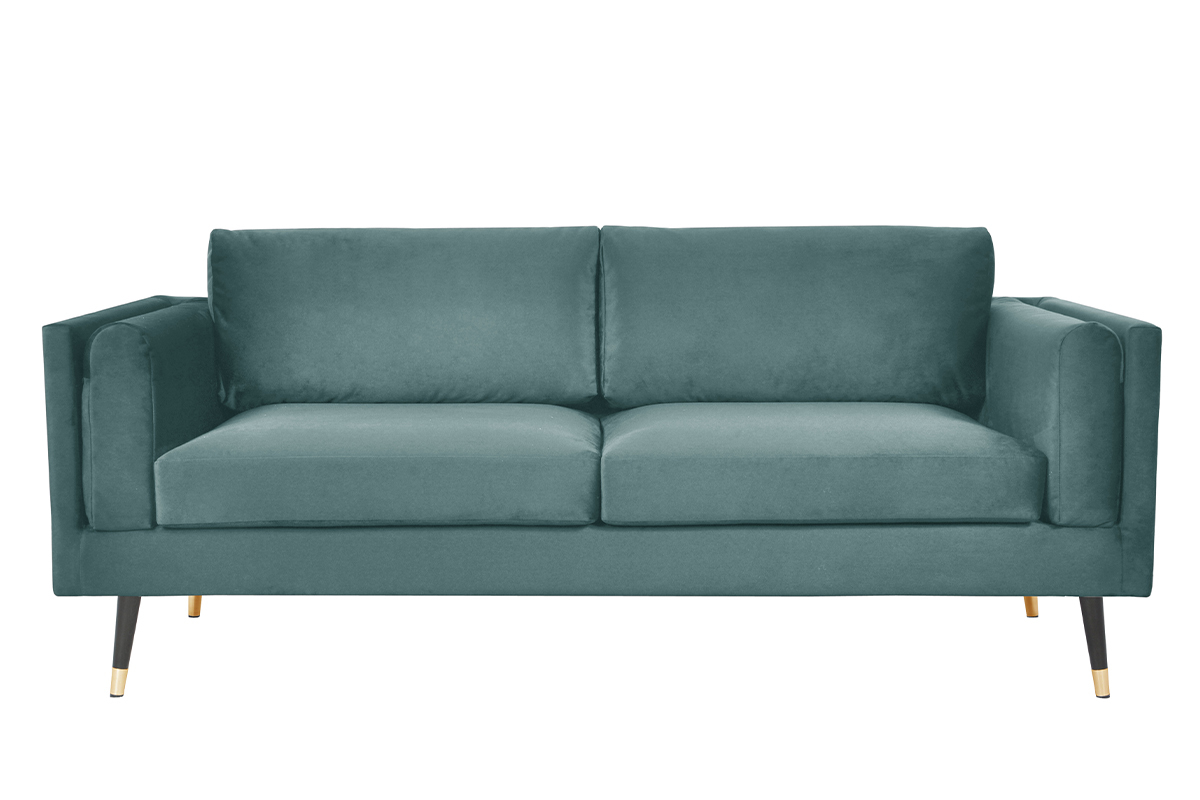 Divano design 3 posti in velluto grigioverde STING