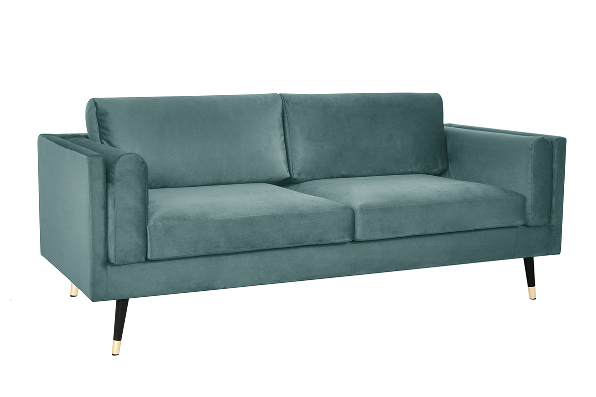 Divano design 3 posti in velluto grigioverde STING