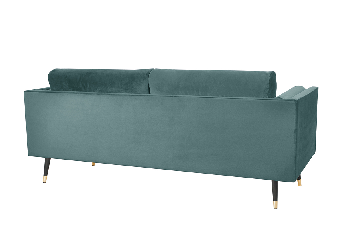 Divano design 3 posti in velluto grigioverde STING