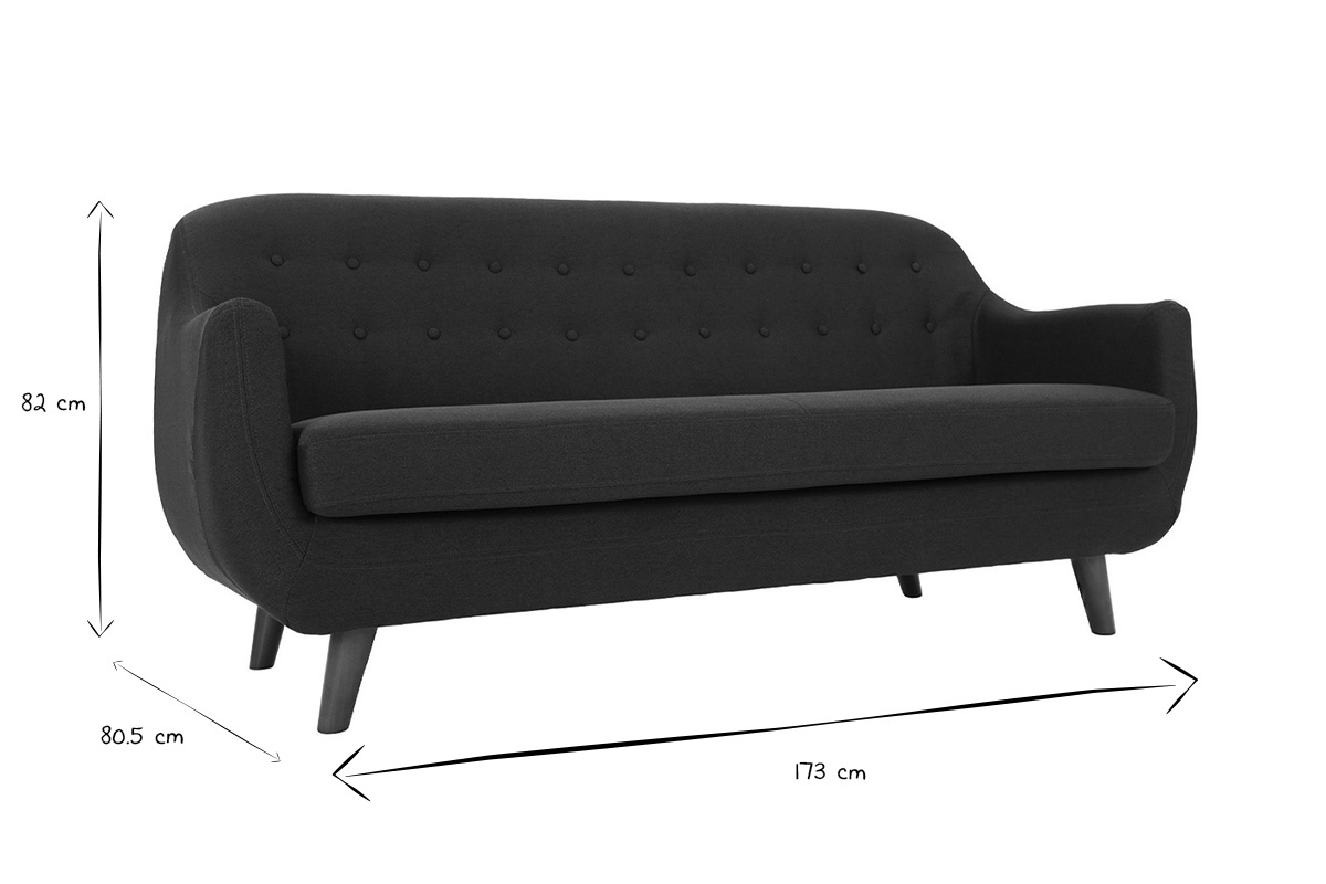 Divano design 3 posti sfoderabile blu YNOK