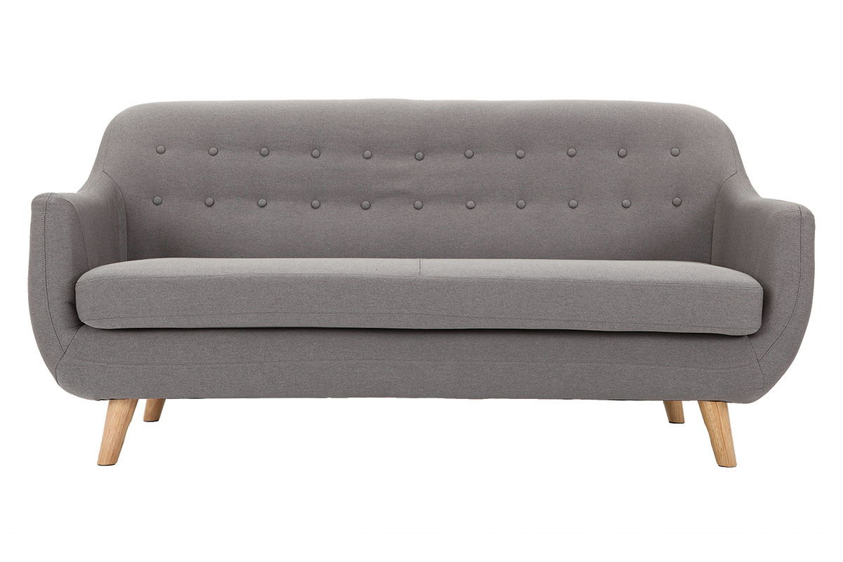 Divano design 3 posti sfoderabile grigio YNOK