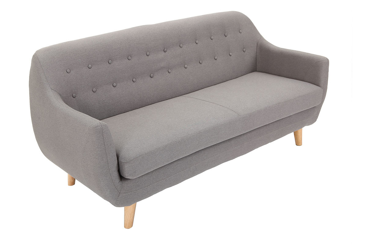 Divano design 3 posti sfoderabile grigio YNOK