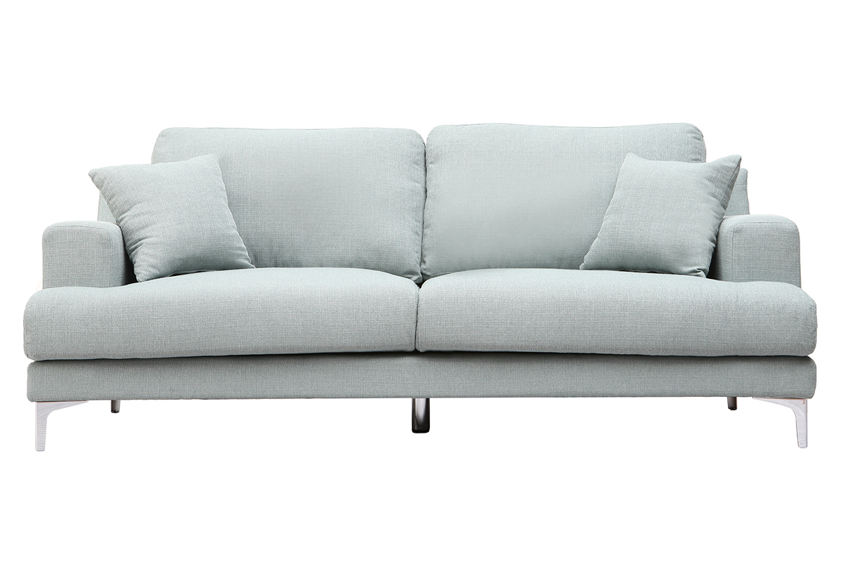 Divano design 3 posti tessuto blu chiaro BOMEN