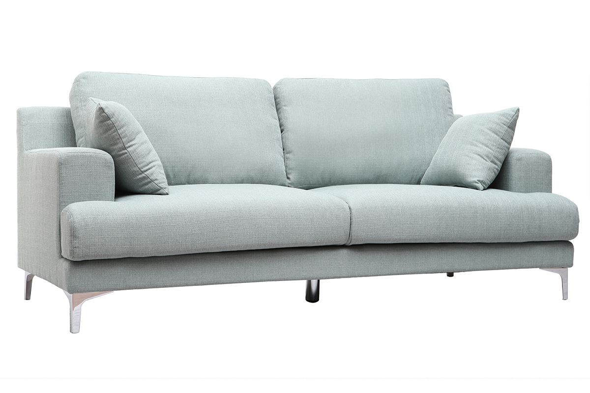 Divano design 3 posti tessuto blu chiaro BOMEN
