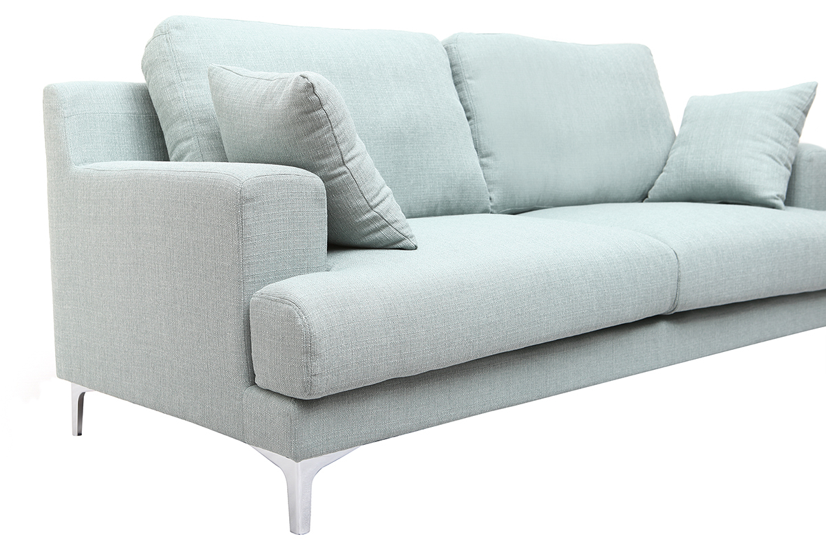 Divano design 3 posti tessuto blu chiaro BOMEN