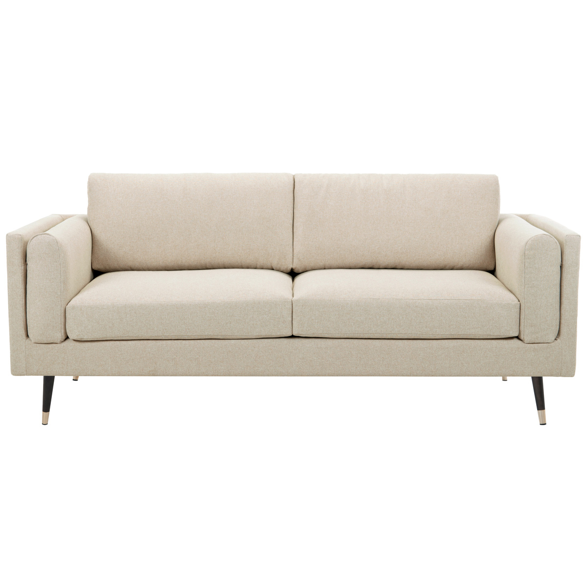 Divano design 3 posti tessuto chiné beige cappuccino STING