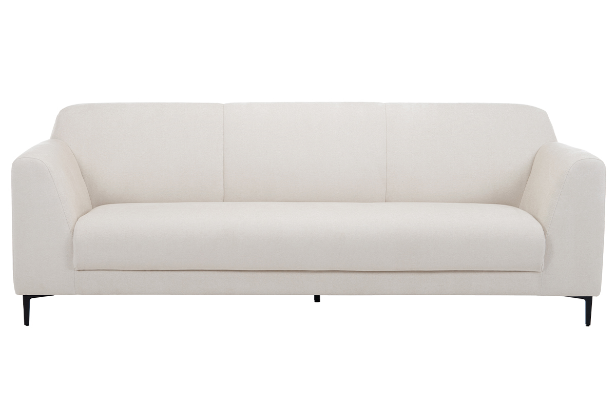 Divano design 4 posti in tessuto beige e metallo nero ALOWISS