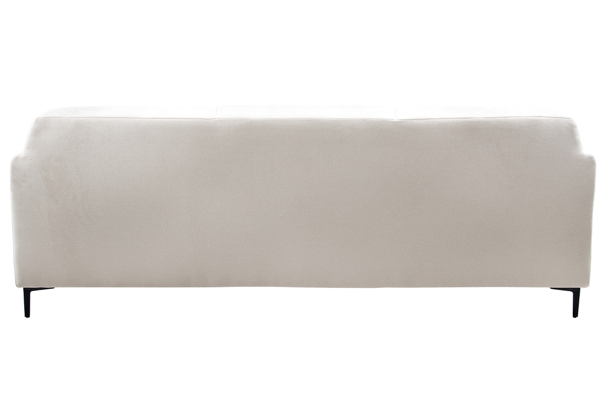 Divano design 4 posti in tessuto beige e metallo nero ALOWISS
