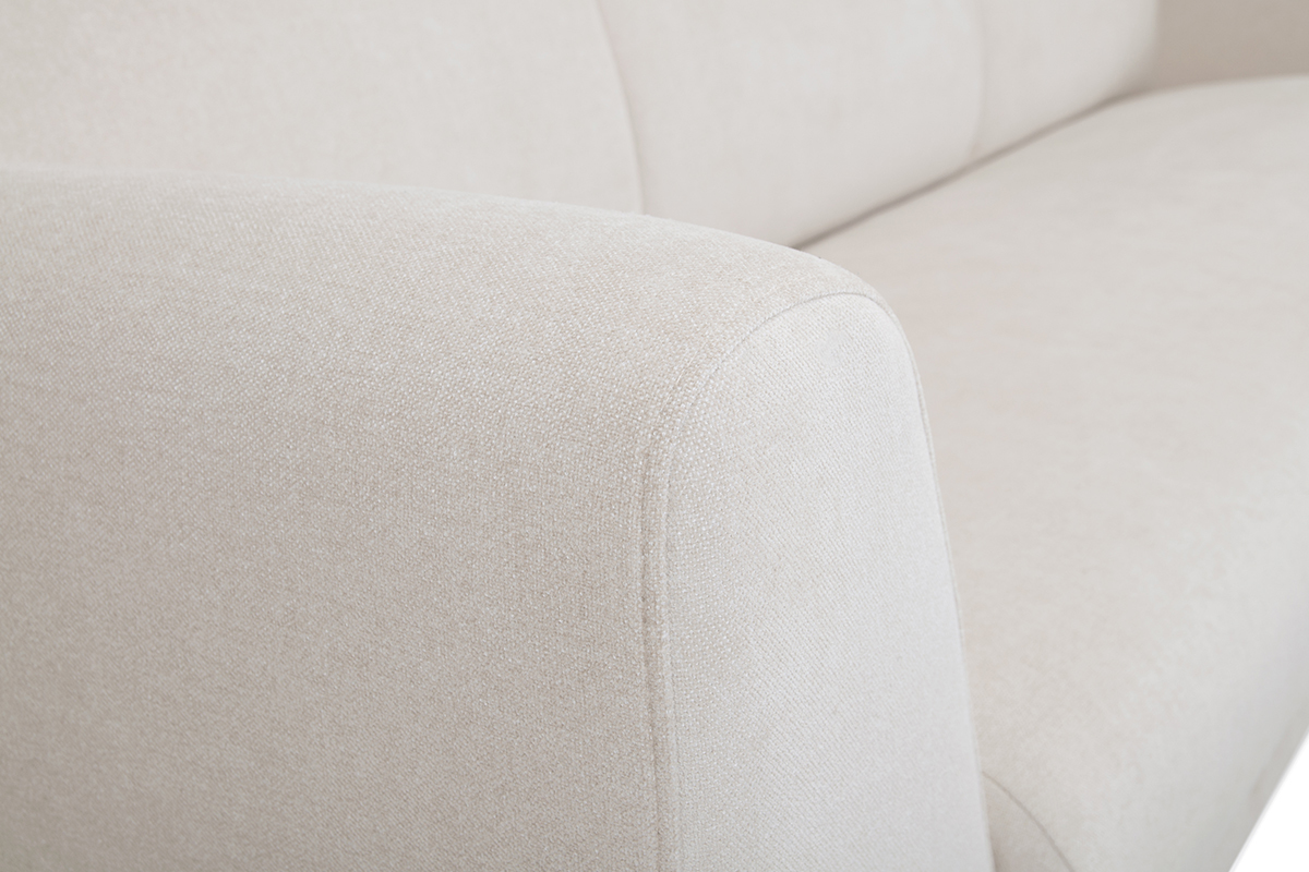 Divano design 4 posti in tessuto beige e metallo nero ALOWISS