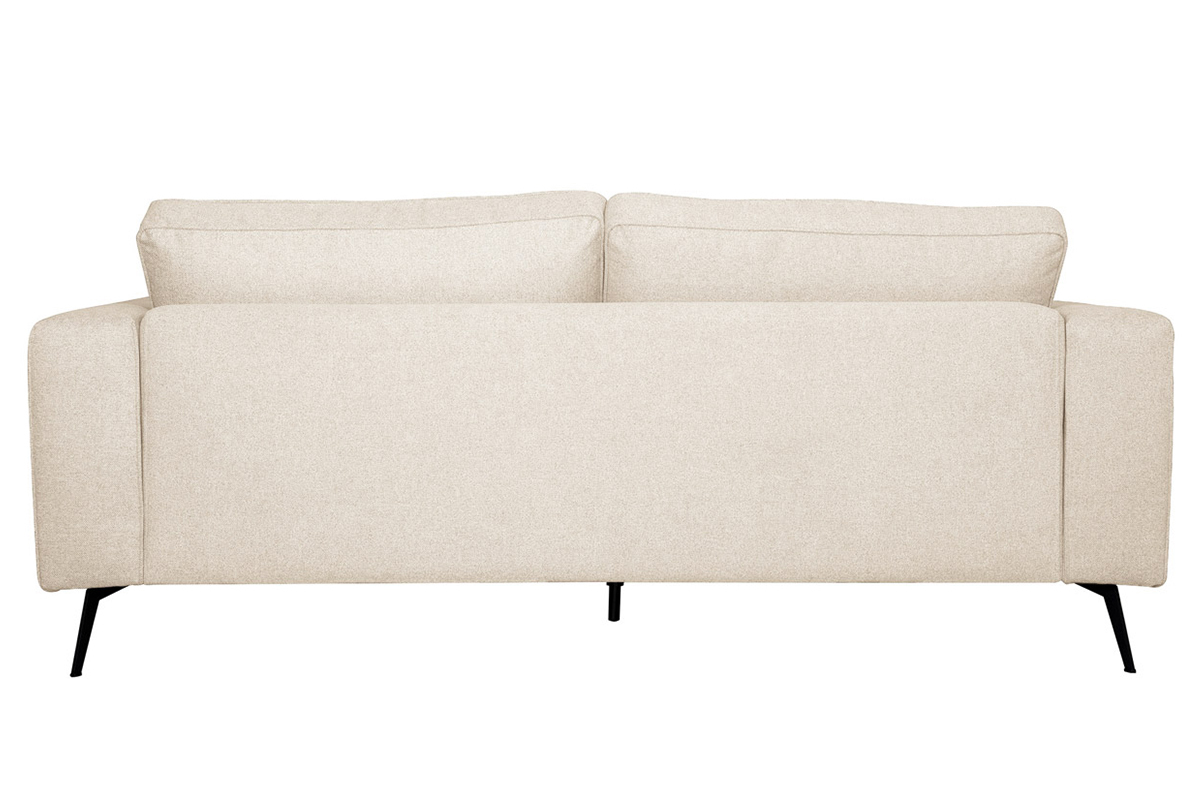 Divano design 4 posti in tessuto beige e metallo nero OSMANN