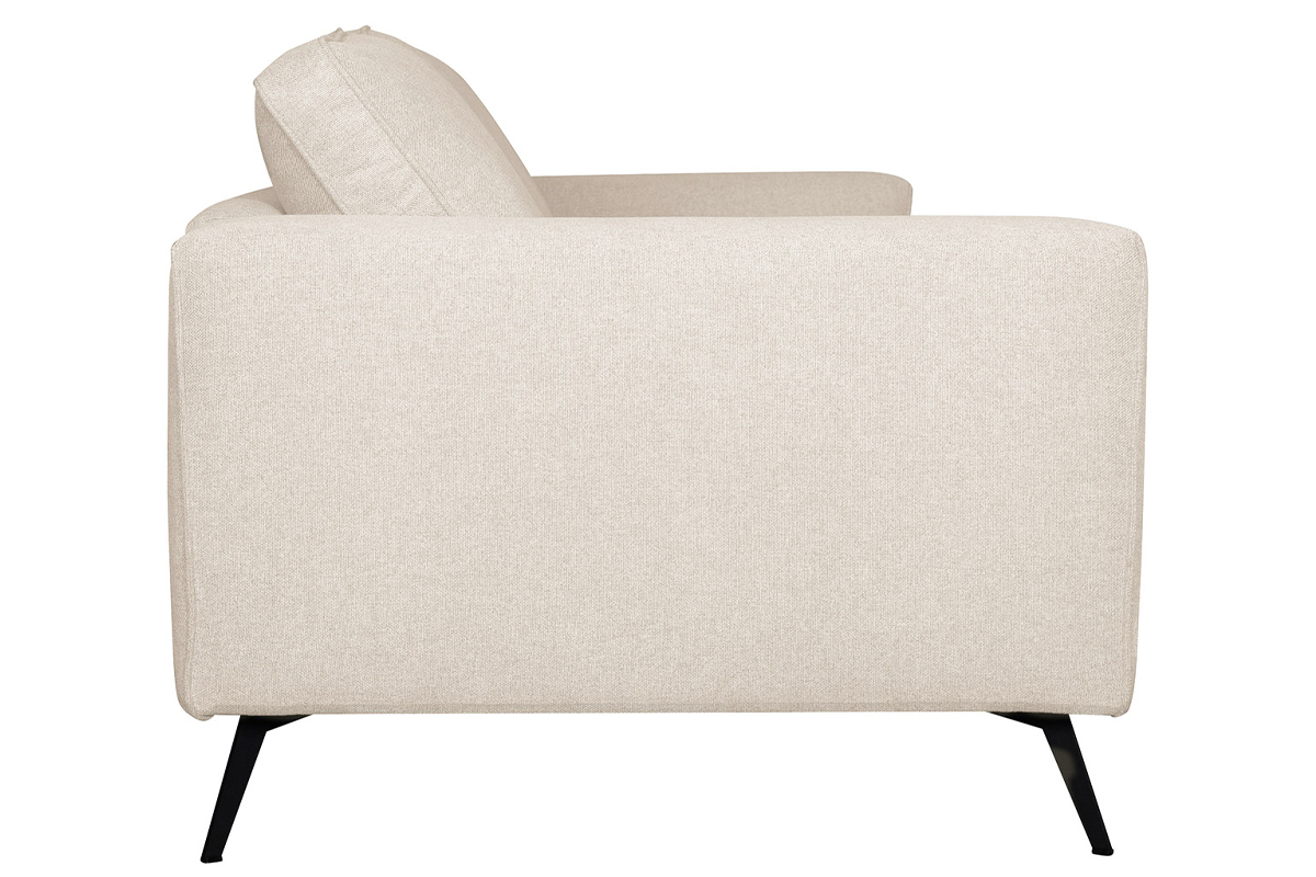 Divano design 4 posti in tessuto beige e metallo nero OSMANN