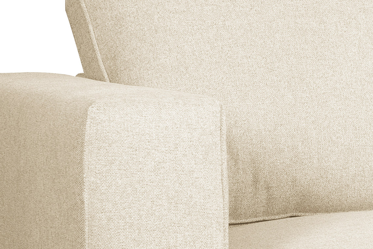 Divano design 4 posti in tessuto beige e metallo nero OSMANN