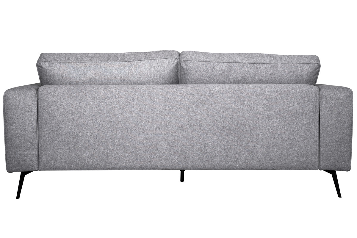 Divano design 4 posti in tessuto grigio e metallo nero OSMANN