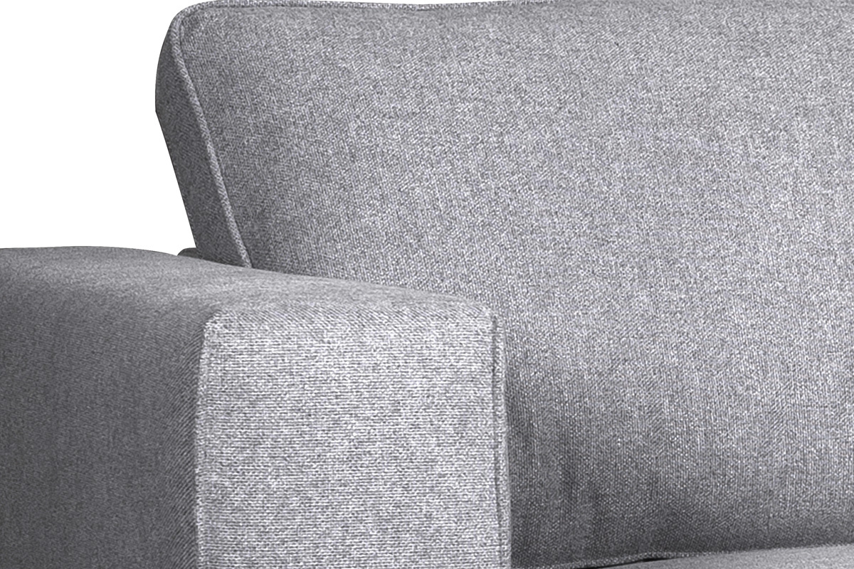 Divano design 4 posti in tessuto grigio e metallo nero OSMANN