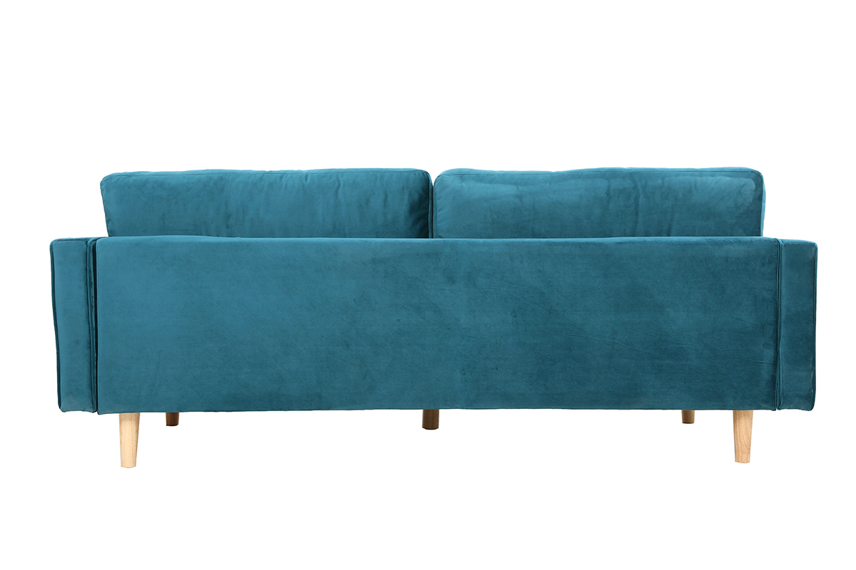 Divano design a 3-4 posti in velluto blu anatra IMPERIAL