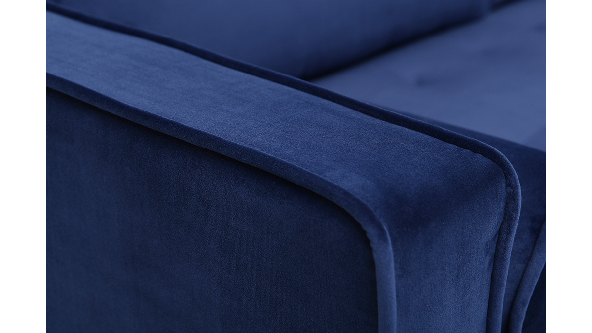 Divano design a 3-4 posti in velluto blu notte IMPERIAL