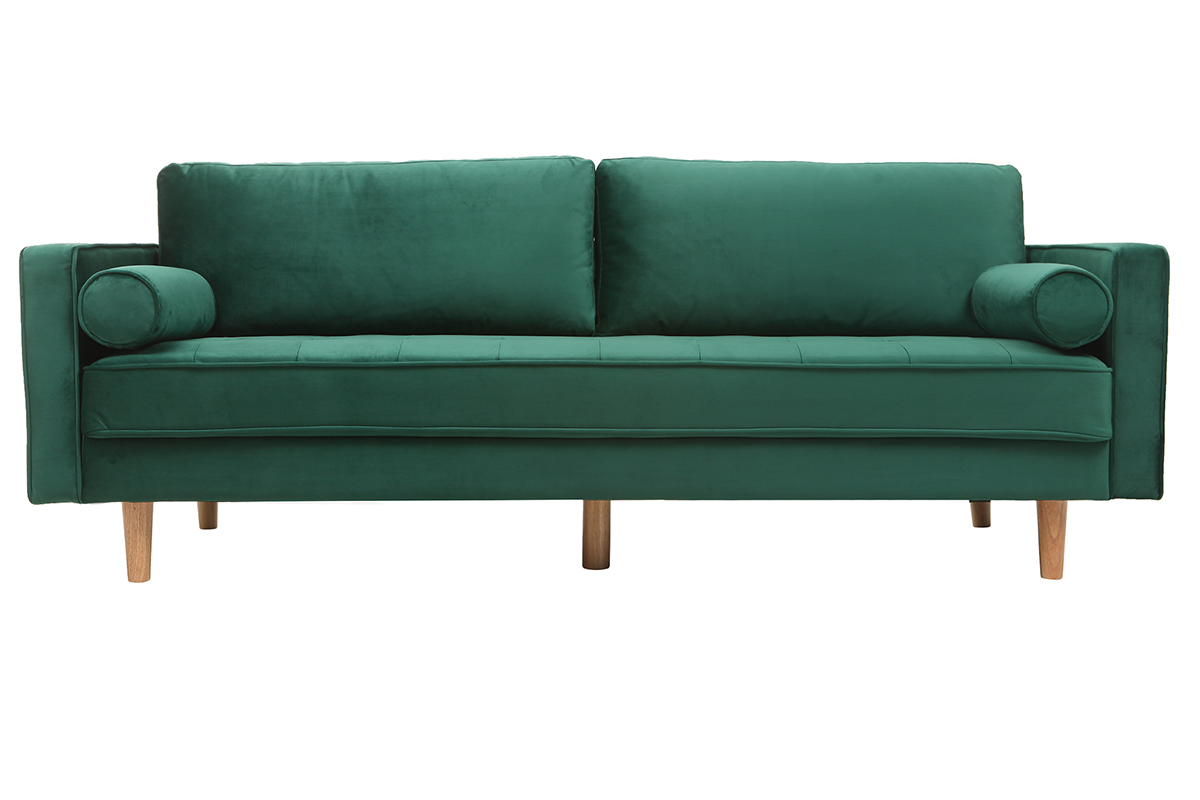 Divano design a 3-4 posti in velluto Midnight verde IMPERIAL