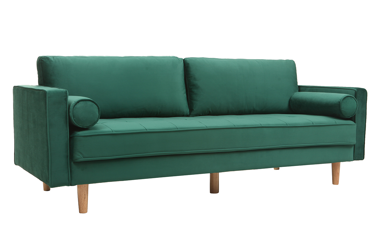 Divano design a 3-4 posti in velluto Midnight verde IMPERIAL