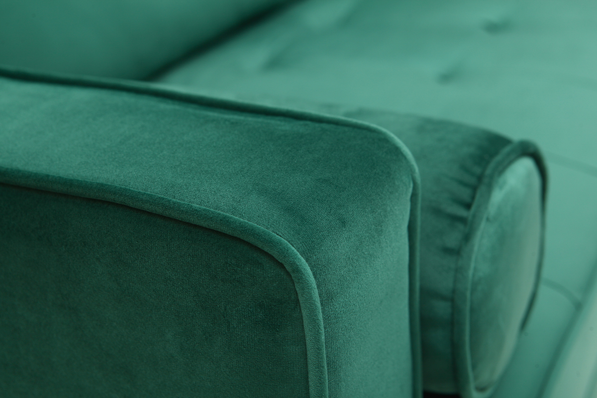 Divano design a 3-4 posti in velluto Midnight verde IMPERIAL