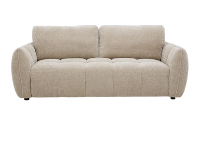 Divano design a 3 posti in tessuto effetto velluto testurizzato tortora WONDER