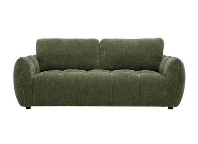 Divano design a 3 posti in tessuto effetto velluto testurizzato verde kaki WONDER