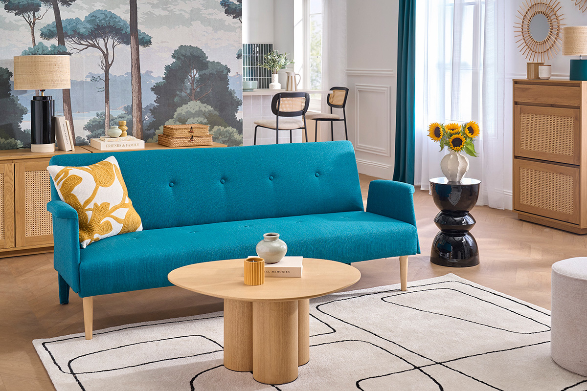 Divano design convertibile blu OSCAR