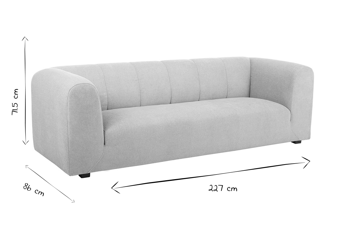 Divano design in tessuto beige 4 posti OLIVEIRO