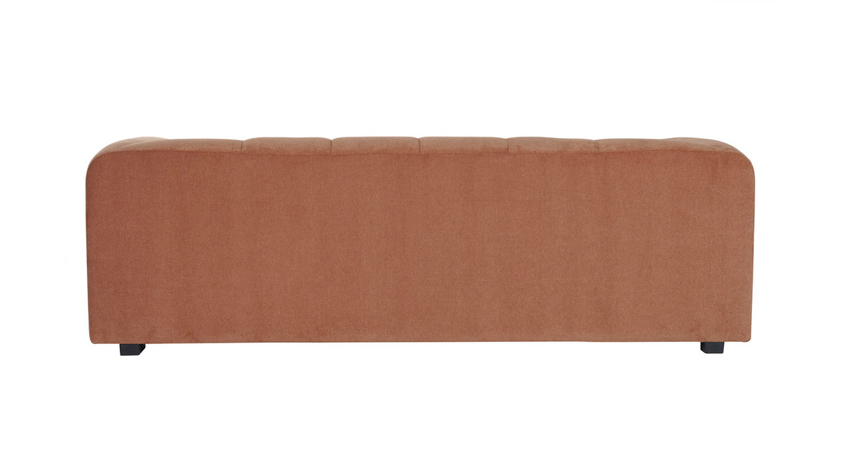 Divano design in tessuto effetto velluto color terracotta 3-4 posti OLIVEIRO